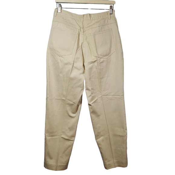 VTG 90s Cream Denim Jeans Sz 14 30x26 High-Rise Tapered Bootcut Mom Hi-Waisted - Picture 4 of 6